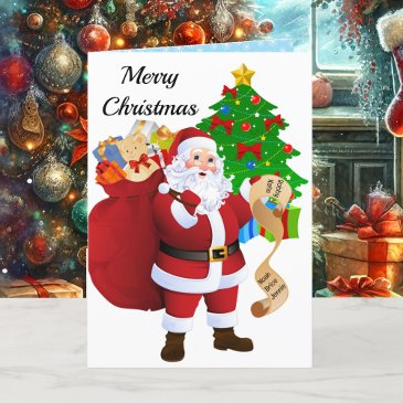 grandchild christmas invitations santa list with photo