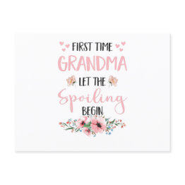Small Grandma Expectant Omi Grandparents Baby Flowers Postinvitations Front View