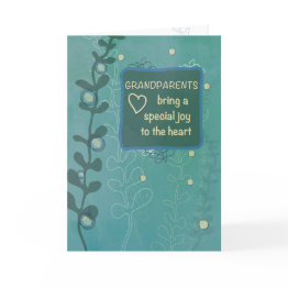 Small Grandparents Day Birthday Green Hand Drawn Look Invitations Front View