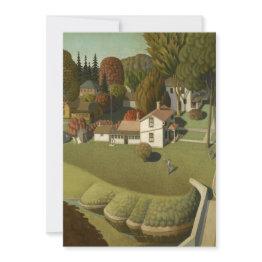 Small Grant Wood - The Birthplace Of Herbert Hoover Invitation Front View