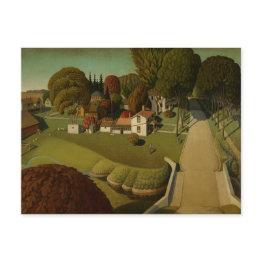 Small Grant Wood - The Birthplace Of Herbert Hoover Postinvitations Front View