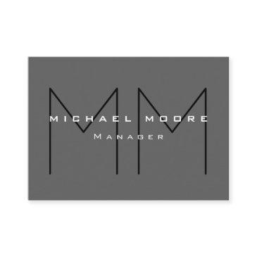 gray black bold monogram modern minimalist business invitations