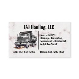 Small Gray Dump Truck Business Invitations Front View