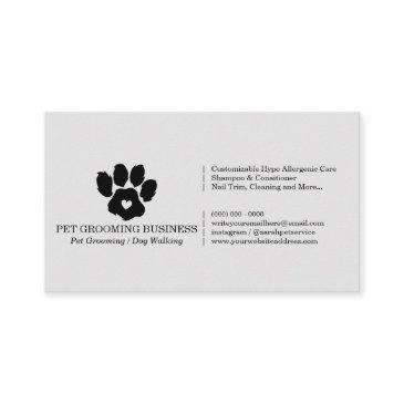 gray paw minimalist pet branding mobile groomer business invitations