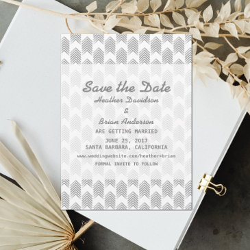 gray tribal arrows save the date invite