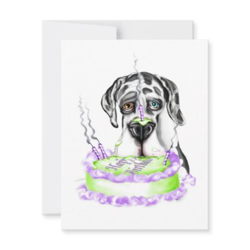 great dane harlequin uc birthday cake invitation