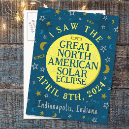 Small Great North American Solar Eclipse Apr 2024 Custom Postinvitations Front View