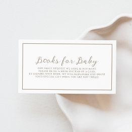 Small Green Baby Shower Books For Baby Enclosure Invitations Front View