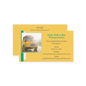 green bus driver yellow school bus business invitations