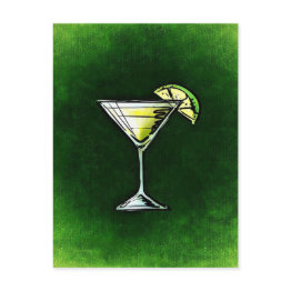 Small Green Cocktail Absinthe Postinvitations Front View