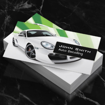 green mobile auto detailing car dealer business invitations