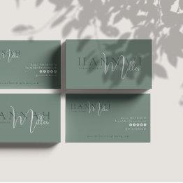 Small Green | Modern Elegant Minimalist Qr Code Business Invitations Front View