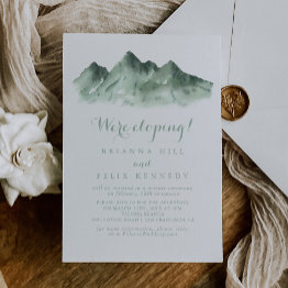 Small Green Mountain Country Elopement Reception Invitation Front View