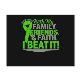 Small Green Ribbon Cancer Survivor Friends Family Faith Invitation Postinvitations Front View