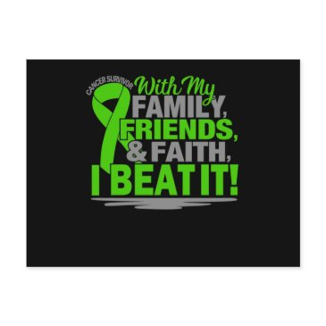 green ribbon cancer survivor friends family faith invitation postinvitations