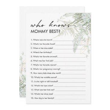 greenery baby shower who knows mommy best invitations