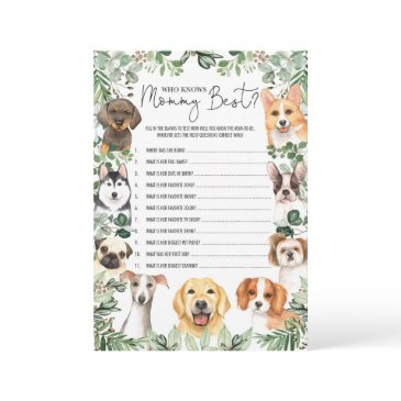 greenery dog who knows mommy best shower game invitations