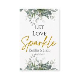 Small Greenery Eucalyptus Wedding Sparkler Tag Front View