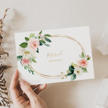 greenery & gold geometric elegant reserved sign