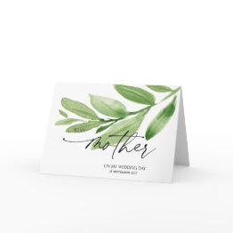 Small Greenery To My Mother Wedding Day Gift From Bride Invitations Front View