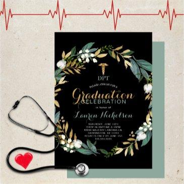 greenery wreath dpt graduation party invitation