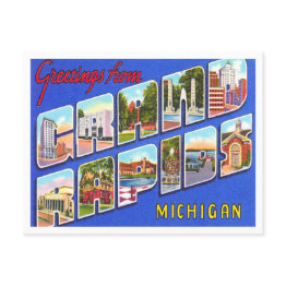 Small Greetings From Grand Rapids, Michigan Travel Postinvitations Front View