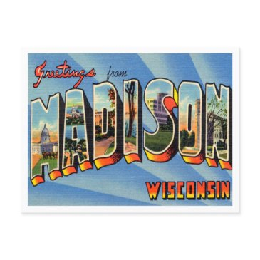 greetings from madison, wisconsin vintage travel postinvitations