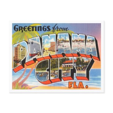 greetings from panama city, florida vintage travel postinvitations