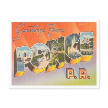 greetings from ponce, puerto rico vintage travel postinvitations