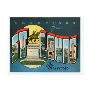 greetings from st. louis, missouri vintage travel postinvitations