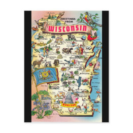 Small Greetings From Wisconsin Postinvitations Front View