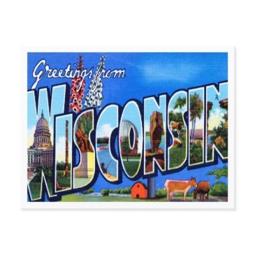 greetings from wisconsin vintage travel postinvitations