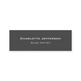 Small Grey Minimalist Blog Writer Internet Web Designer Mini Business Invitations Front View