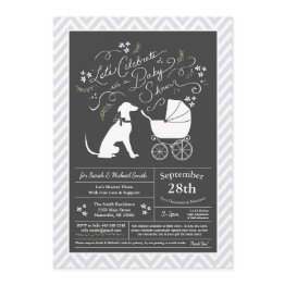 Small Greyhound Dog Baby Shower Gender Neutral Invitation Front View