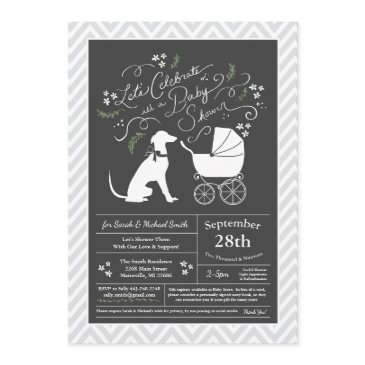 greyhound dog baby shower gender neutral invitation