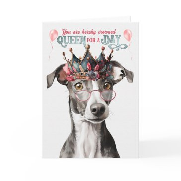 greyhound dog queen for day funny birthday invitations