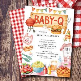 Small Grillin And Chillin Baby Shower Invitation Front View