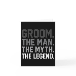 Small Groom The Man The Myth The Legend Funny Wedding Invitations Front View