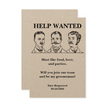 groomsman request help wanted ad invitation