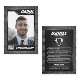 Small Groomsman Trading Invitations, Mvp Best Man Gift, Wedding Calling Invitations Front View