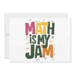 Small Groovy Math Is My Jam First Day Back To School Invitation Front View