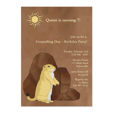 groundhog day birthday party invitation