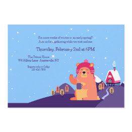 Small Groundhog Day Party Invitation Front View