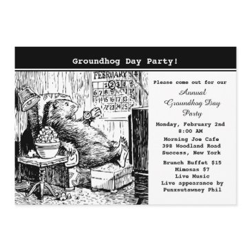 groundhog day party invitation
