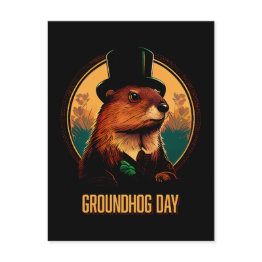Small Groundhog Day Postinvitations Front View