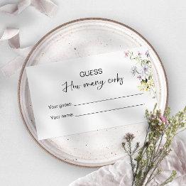 Small Guess How Many Corks Bridal Game Enclosure Invitations Front View