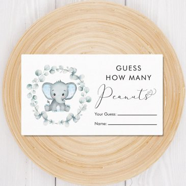 guess how many peanuts elephant baby shower game enclosure invitations