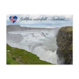 Small Gullfoss Waterfall - Southwest Iceland Postinvitations Front View