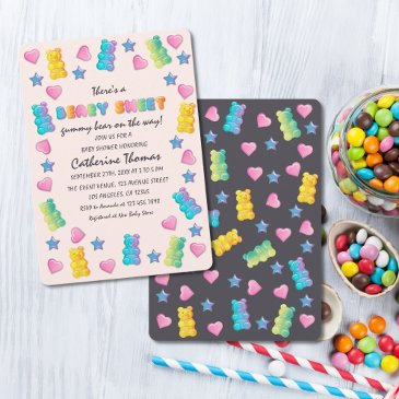 gummy bear colorful jelly candy baby shower invitation