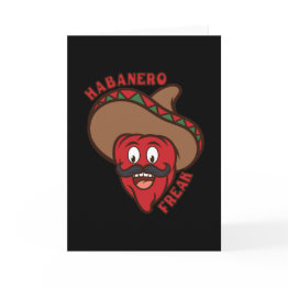 Small Habanero Freak Chili Comic Food Spiciness Funny Invitations Front View